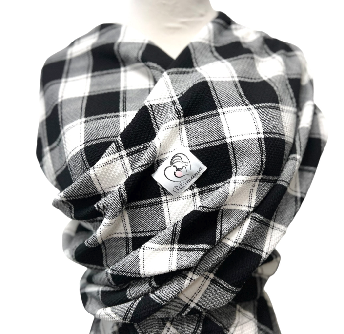 ピキママ 抱っこ紐 プリントシリーズMサイズモノクロチェック 試着のみ ピキママ 抱っこ紐 プリントシリーズMサイズモノクロチェック 試着のみ